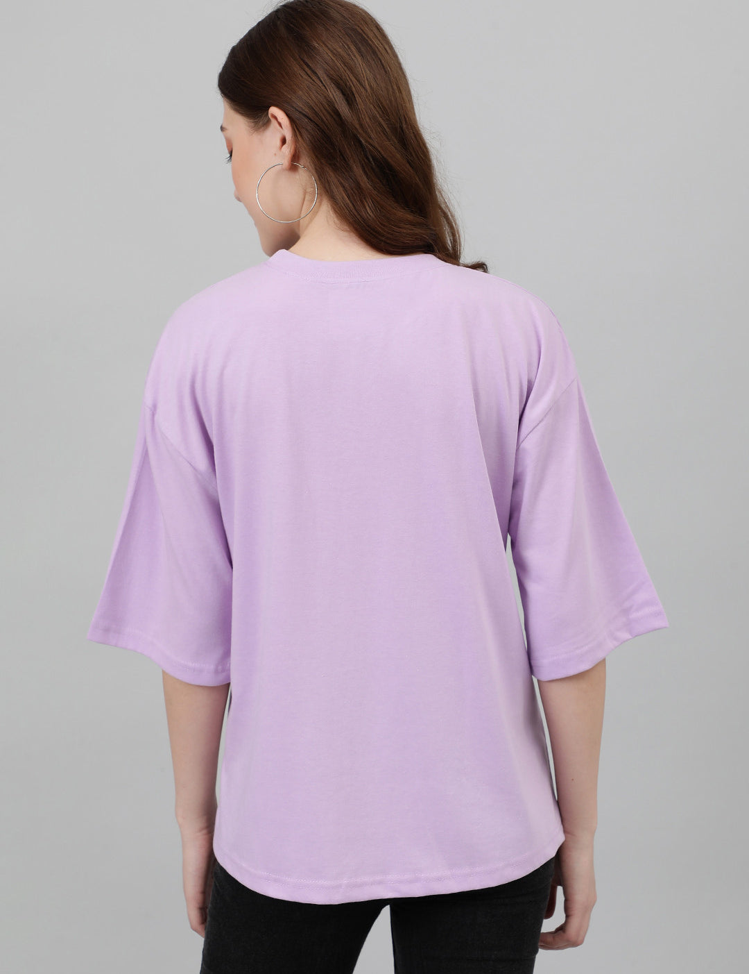 KOTTY Typography Women Round Neck Purple T-Shirt 