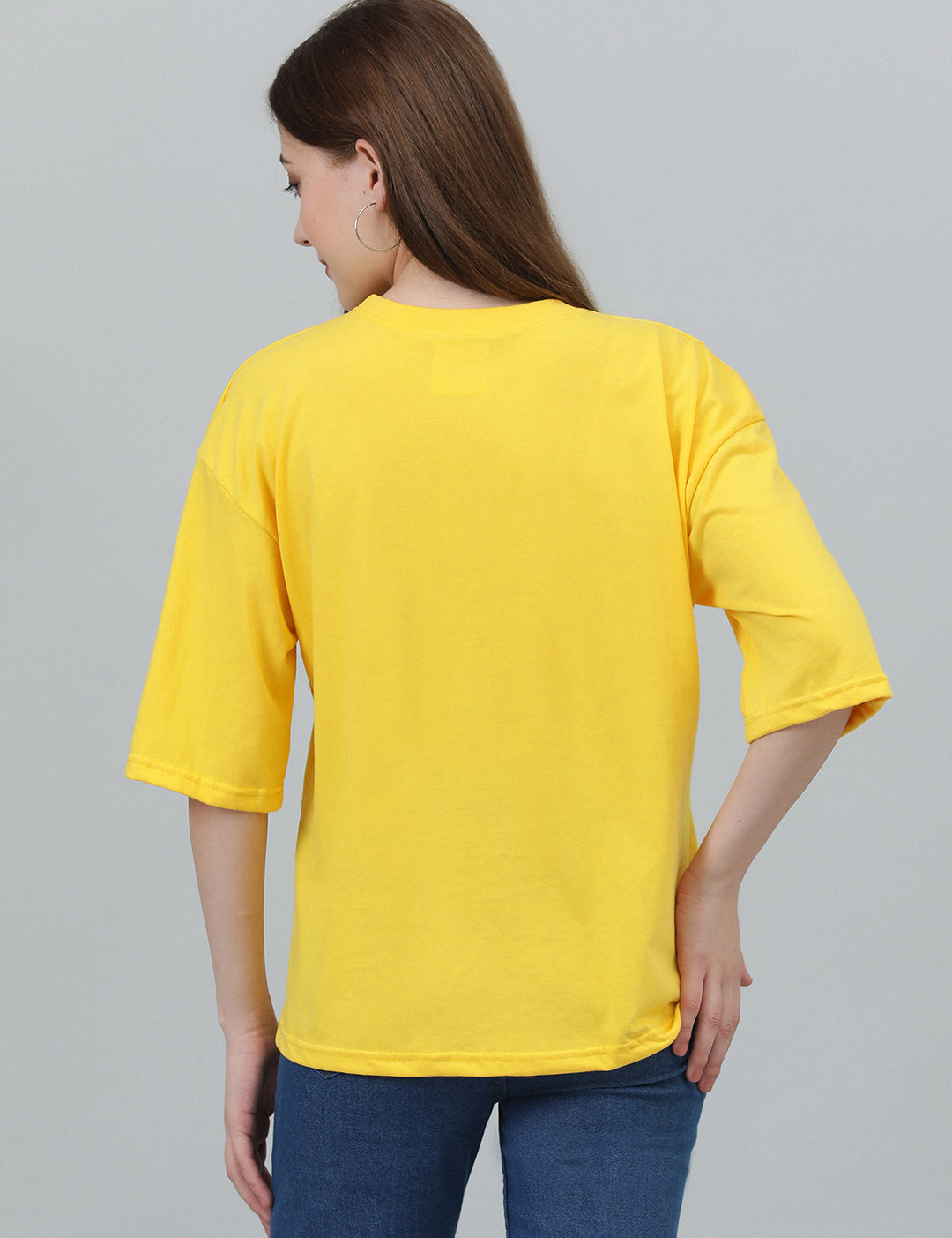 KOTTY Printed, Typography Women Round Neck Yellow T-Shirt 