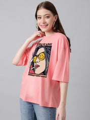 KOTTY Women’s Round Neck Fitted T-Shirt – Soft Stretchable Cotton for Elegant Casual Look
