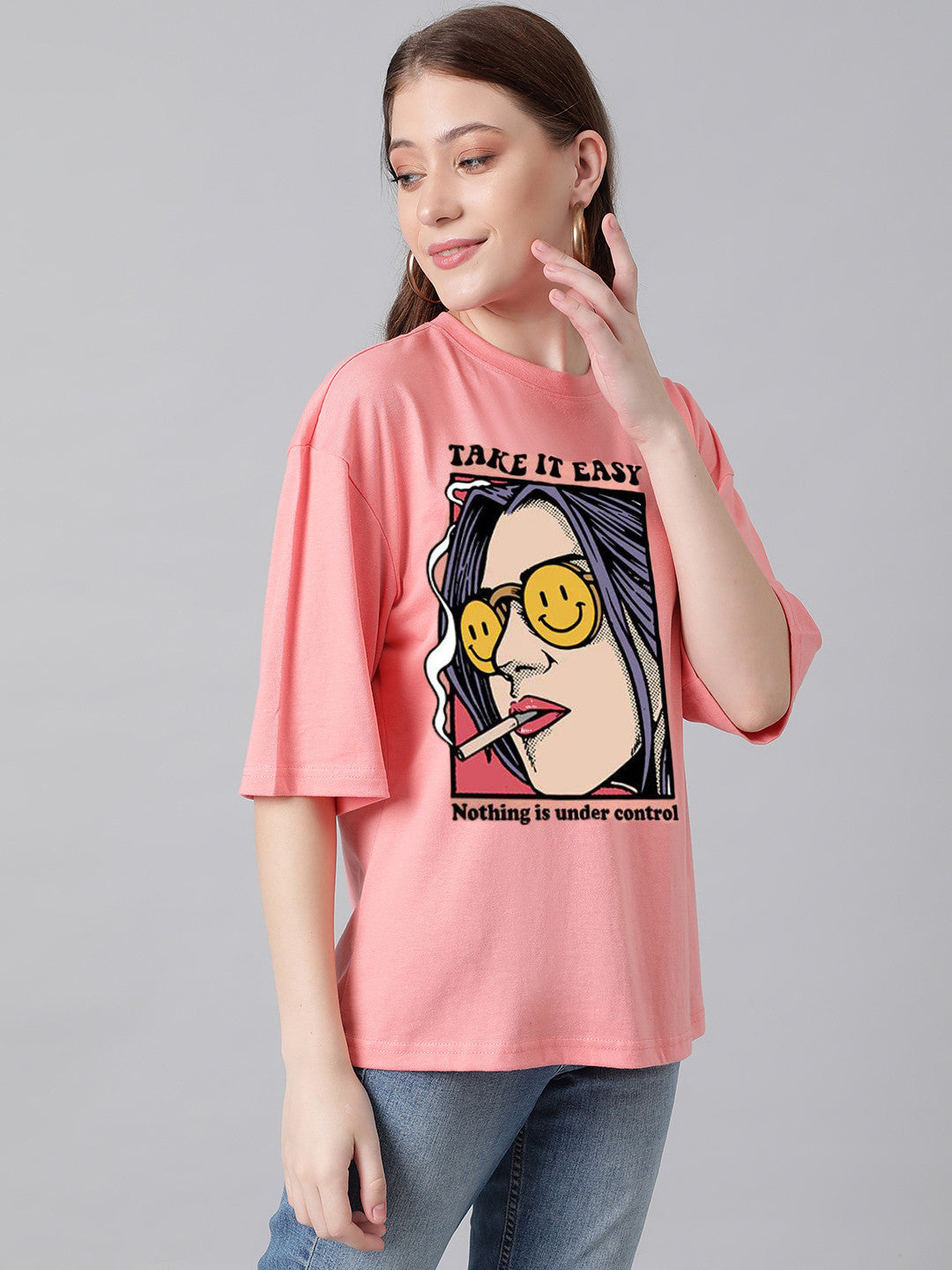 KOTTY Women’s Round Neck Fitted T-Shirt – Soft Stretchable Cotton for Elegant Casual Look