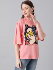 KOTTY Women’s Round Neck Fitted T-Shirt – Soft Stretchable Cotton for Elegant Casual Look