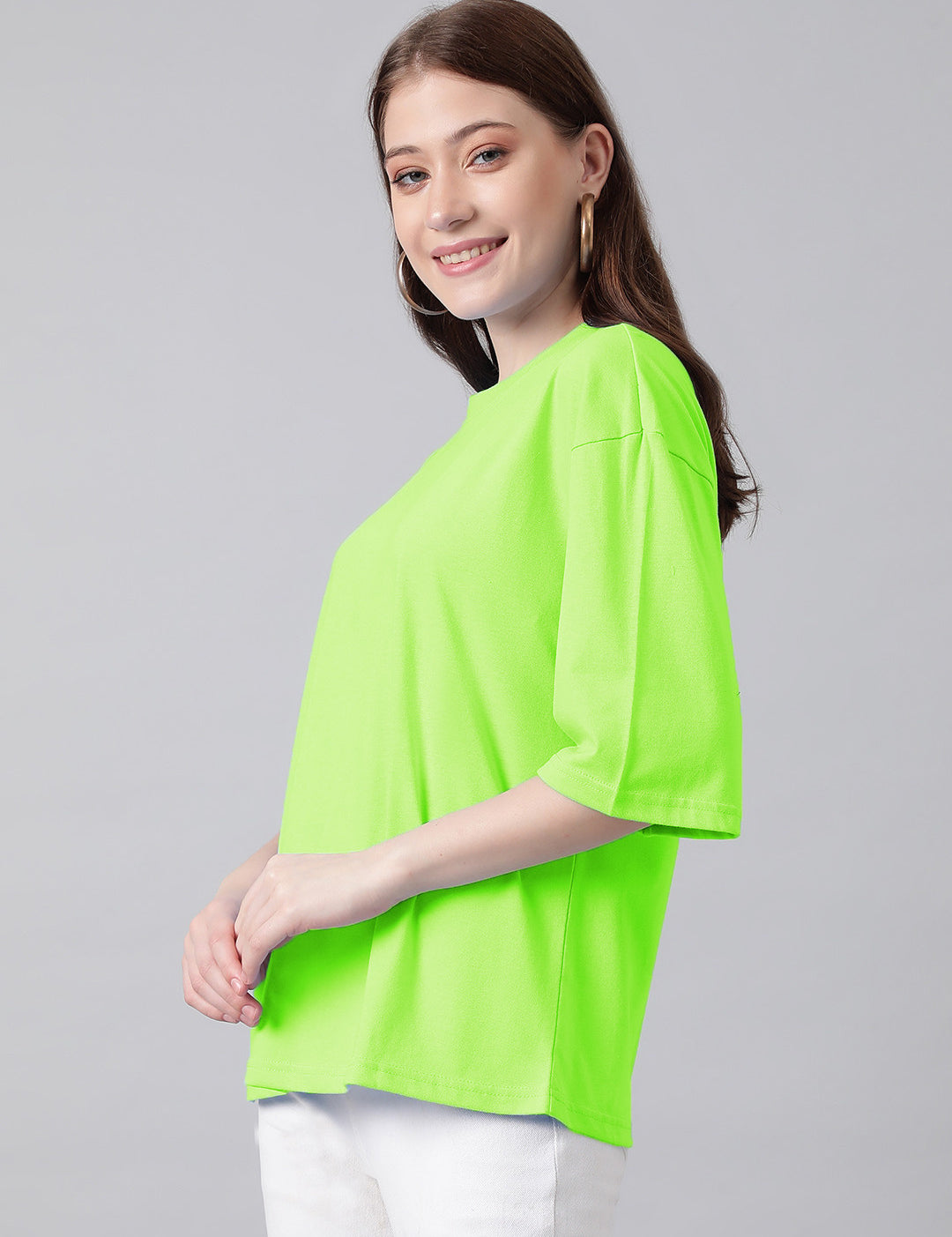 KOTTY Solid Women Round Neck Light Green T-Shirt 