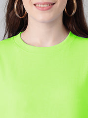 KOTTY Solid Women Round Neck Light Green T-Shirt 