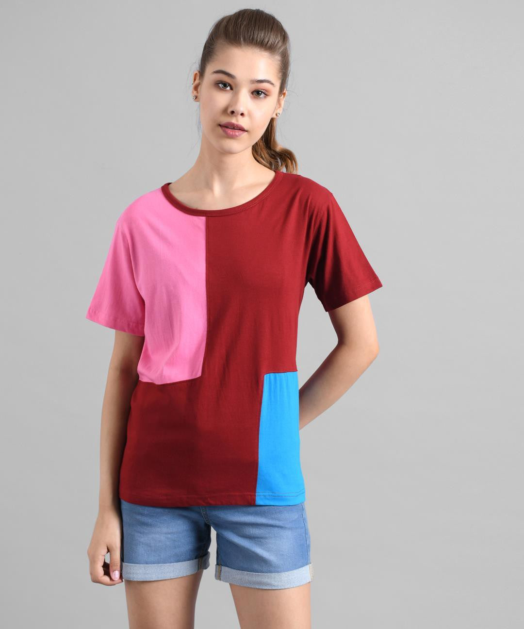 KOTTY Printed Women Round Neck Multicolor T-Shirt 