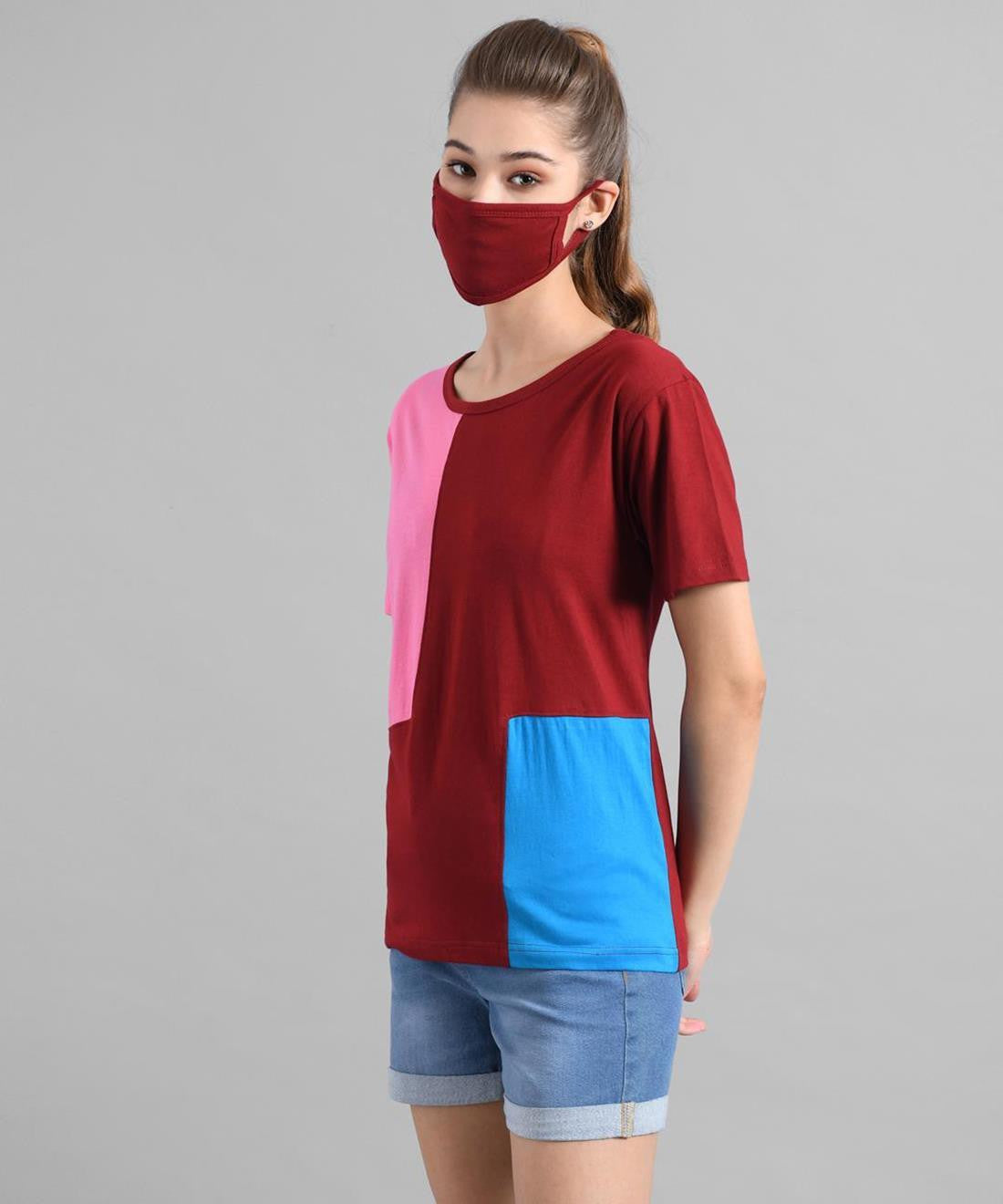 KOTTY Printed Women Round Neck Multicolor T-Shirt 