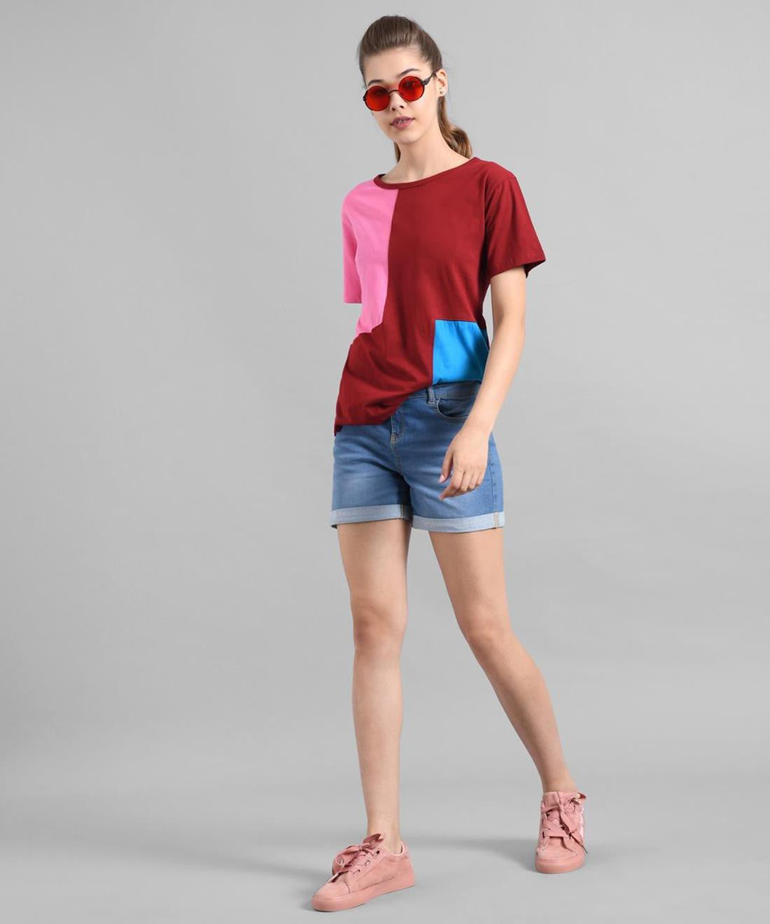KOTTY Printed Women Round Neck Multicolor T-Shirt 