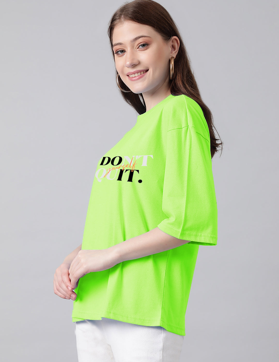 KOTTY Women's Cotton Blend Printed Oversized T-Shirts