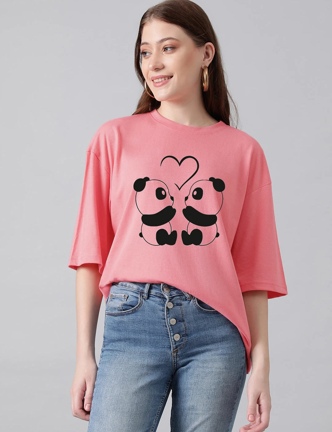 KOTTY Printed Women Round Neck Pink T-Shirt 