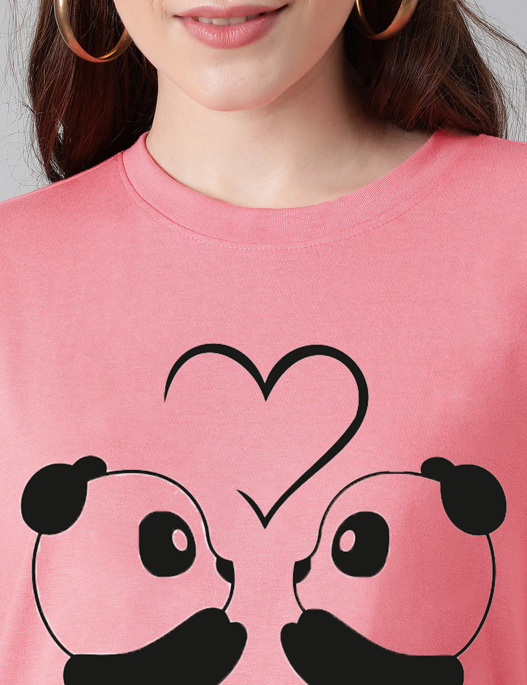 KOTTY Printed Women Round Neck Pink T-Shirt 