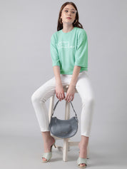 KOTTY Women's Cotton Blend Solid Oversized T-Shirts
