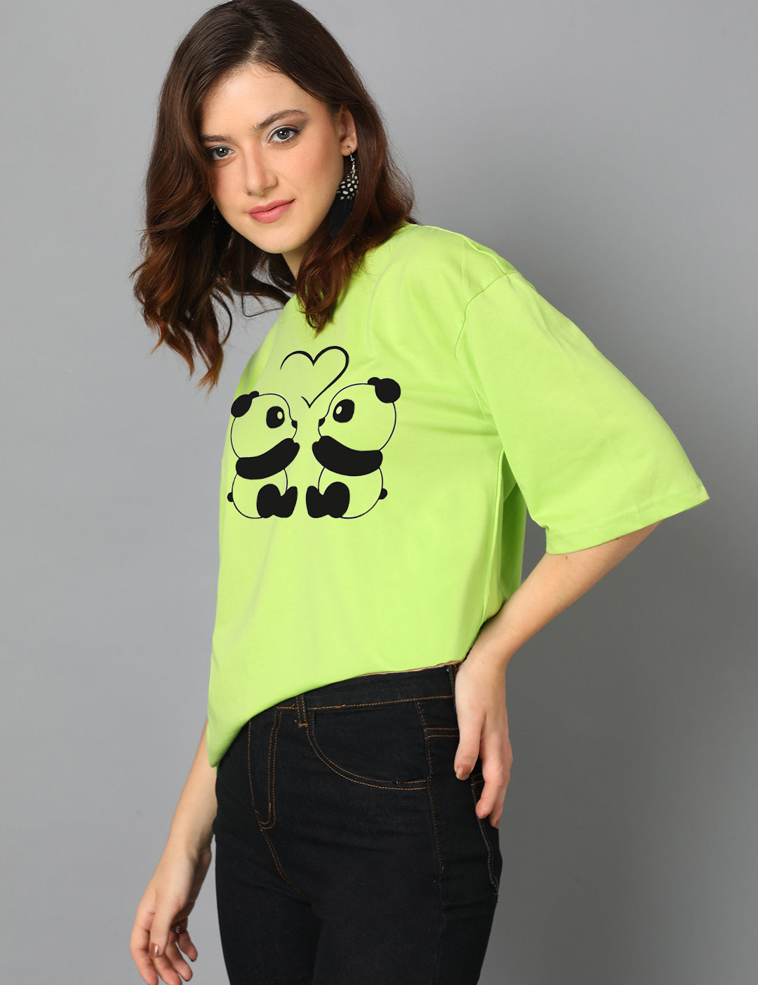 KOTTY Women's Cotton Blend Printed Oversized T-Shirts