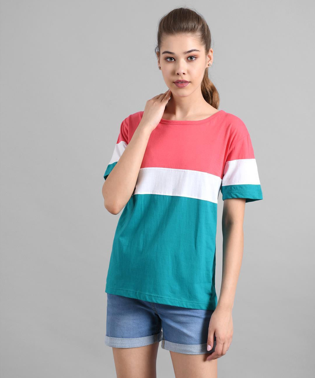 KOTTY Printed Women Round Neck Multicolor T-Shirt 