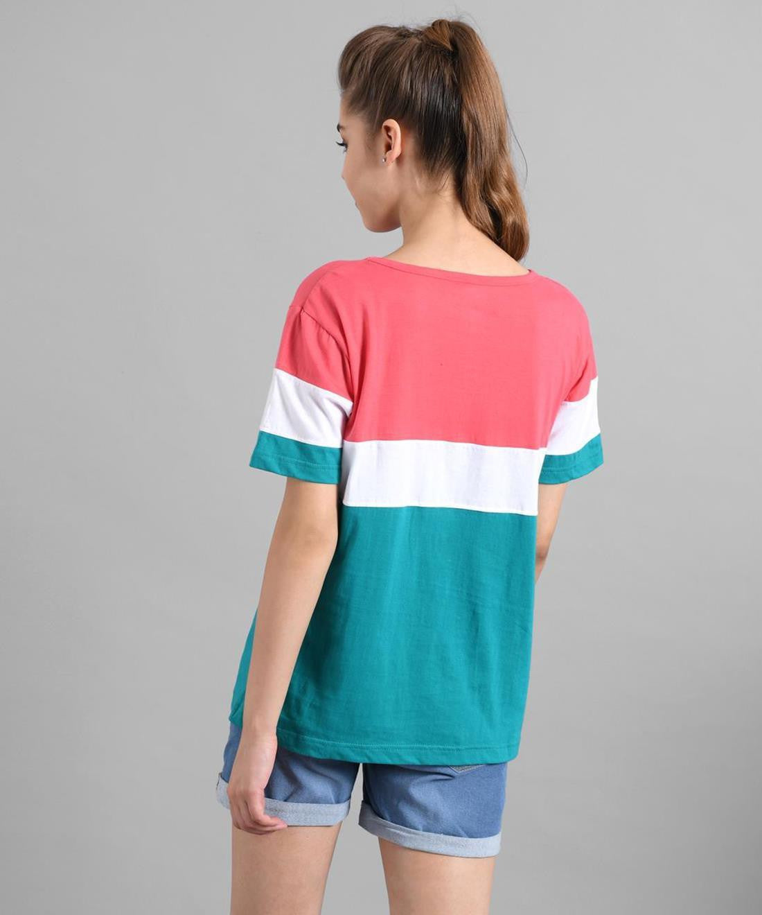 KOTTY Printed Women Round Neck Multicolor T-Shirt 