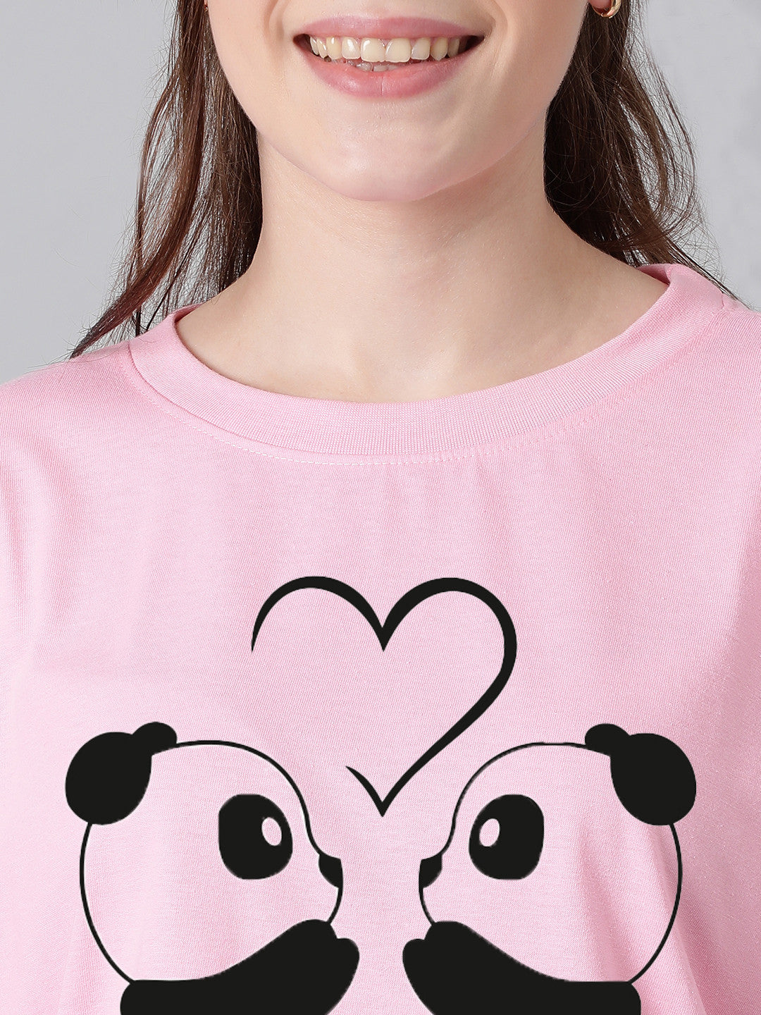 KOTTY Printed Women Round Neck Pink T-Shirt 