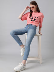 KOTTY Women's Cotton Blend Printed Oversized T-Shirts