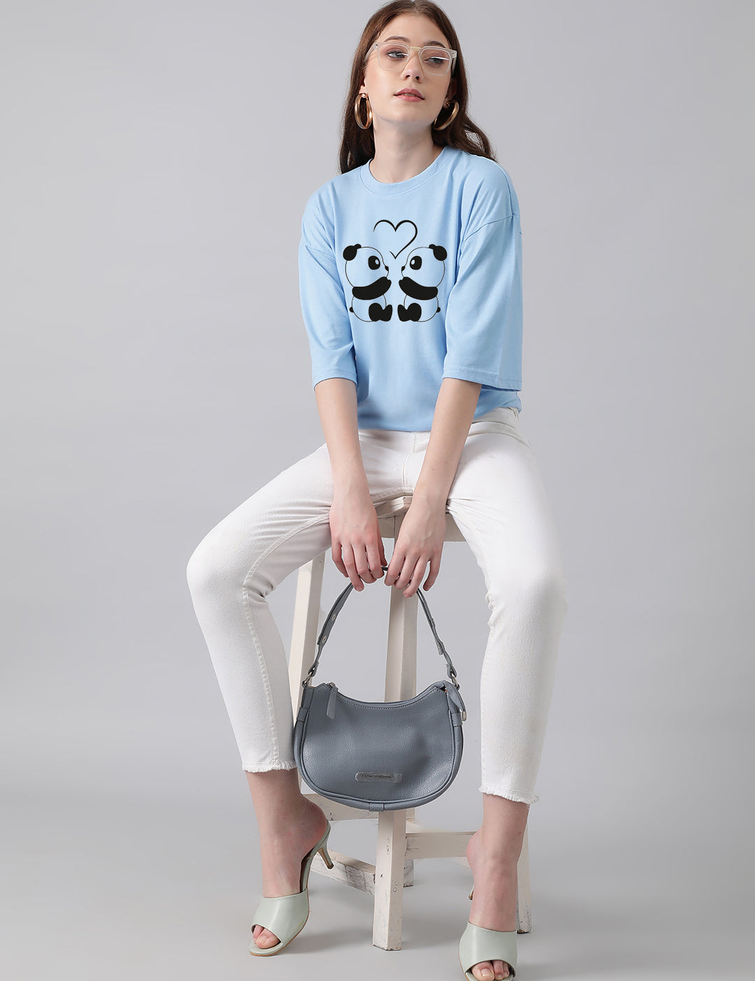 KOTTY Women's Cotton Blend Printed Oversized T-Shirts