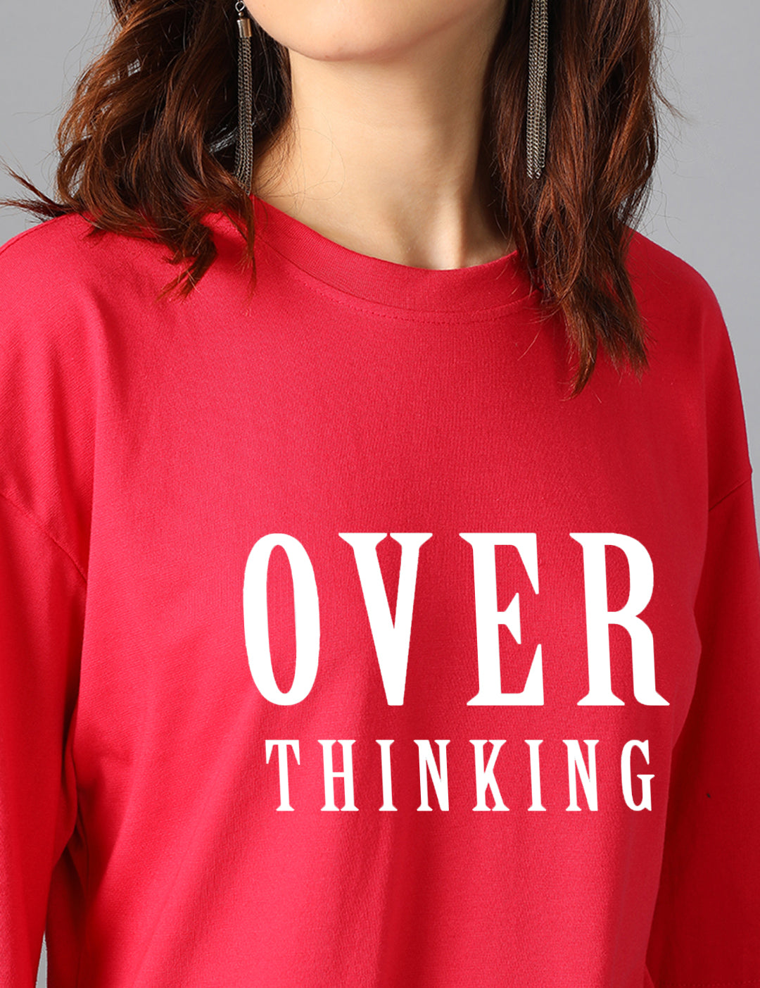 KOTTY Women's Cotton Blend Printed Oversized T-Shirts