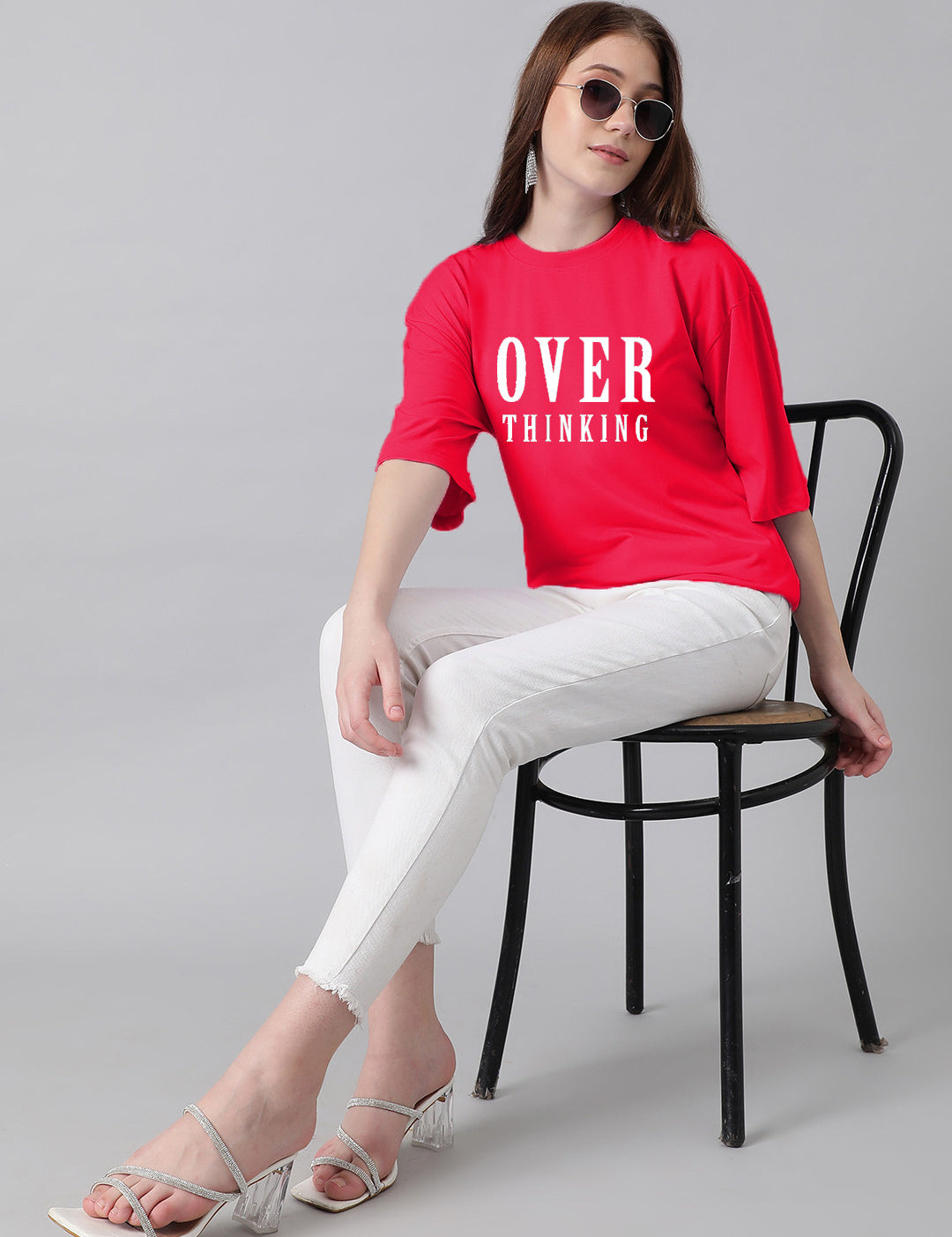 KOTTY Typography Women Round Neck Pink T-Shirt 