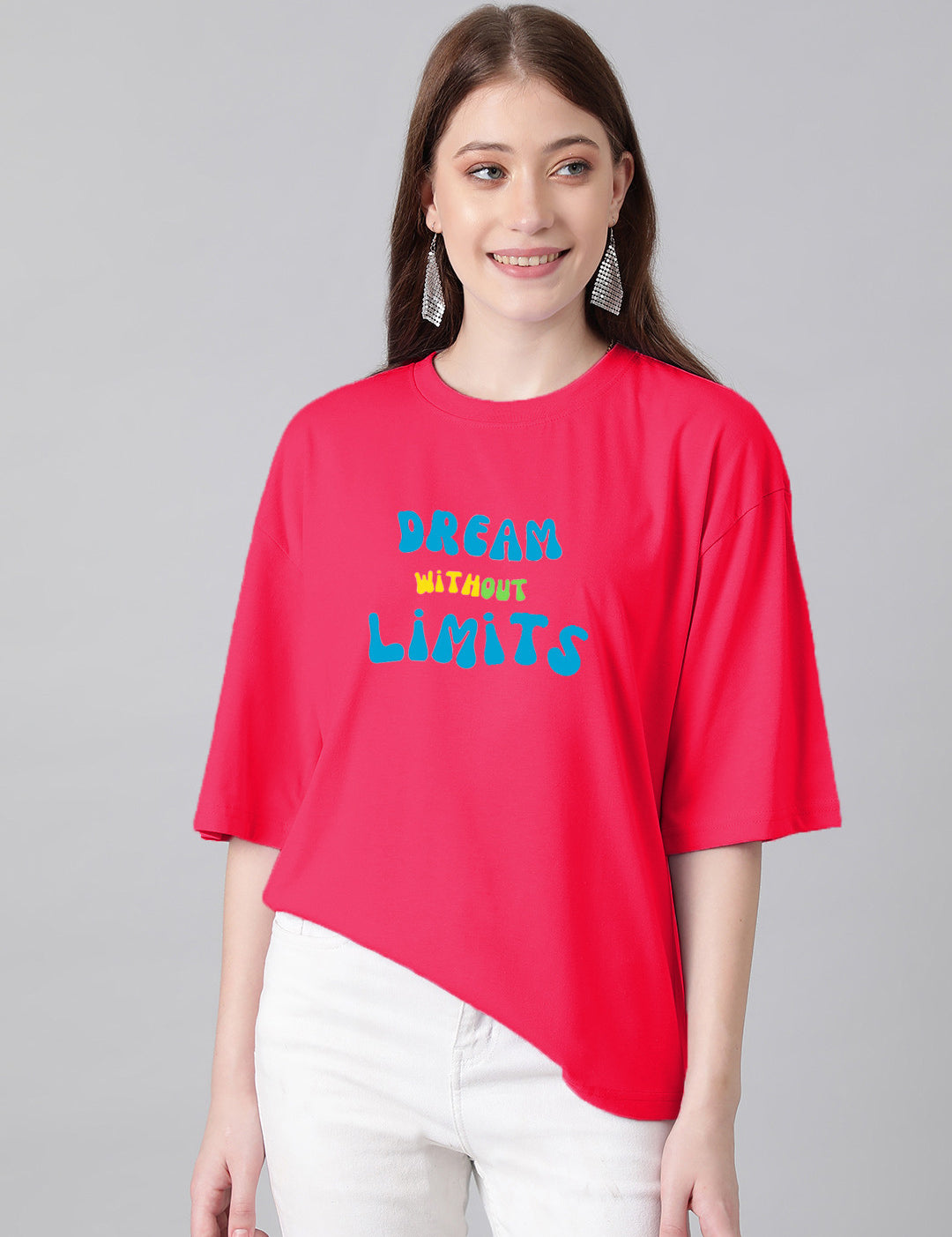 KOTTY Typography Women Round Neck Pink T-Shirt 