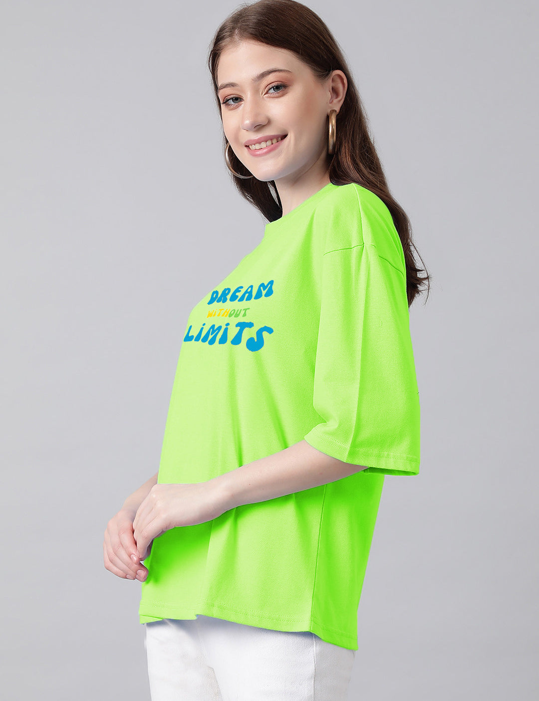 KOTTY Typography Women Round Neck Green T-Shirt 