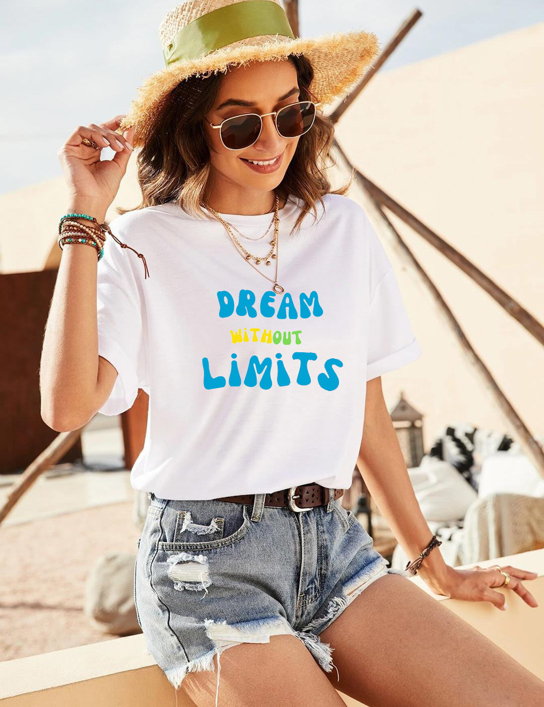 KOTTY Typography Women Round Neck White T-Shirt 