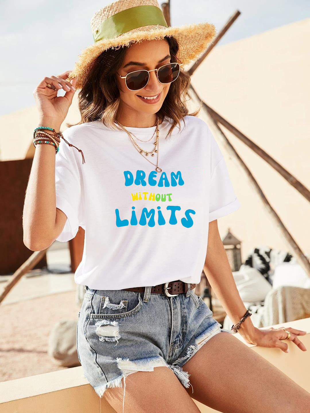 KOTTY Typography Women Round Neck White T-Shirt 