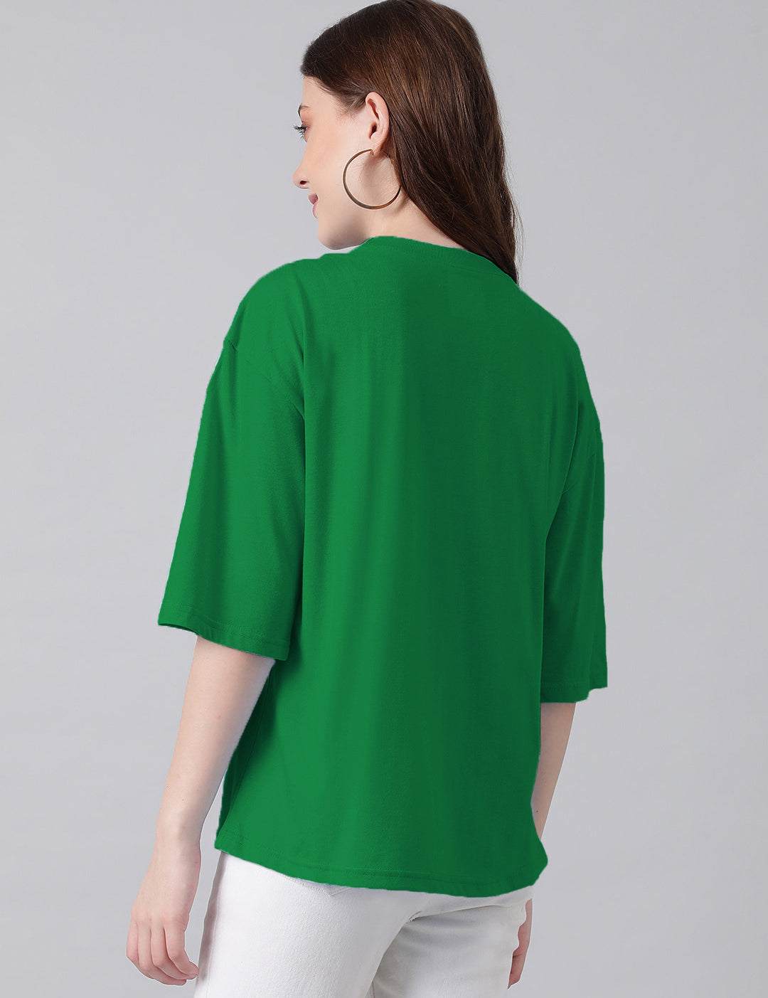 KOTTY Typography Women Round Neck Dark Green T-Shirt 