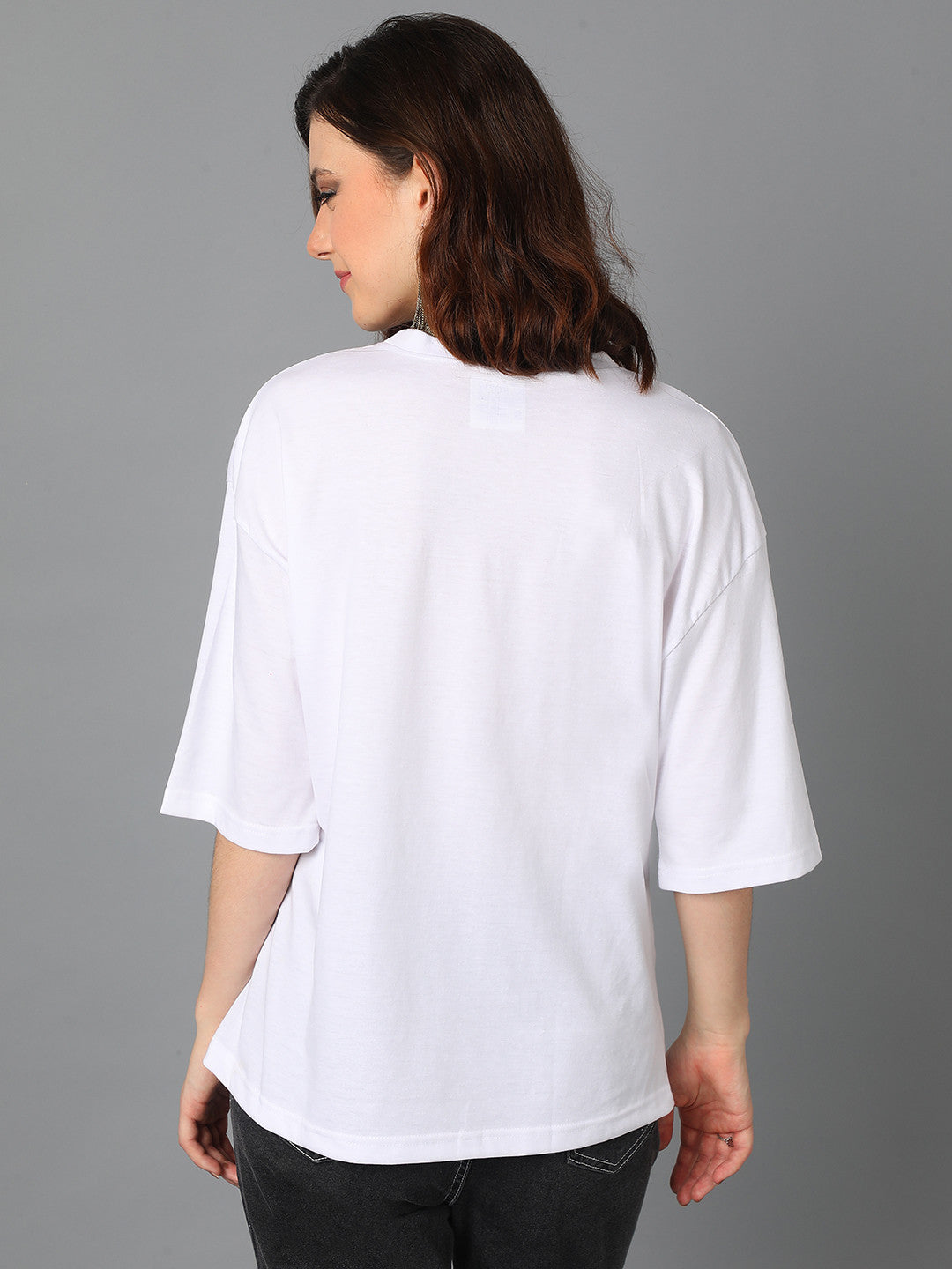 KOTTY Solid Women Round Neck White T-Shirt 