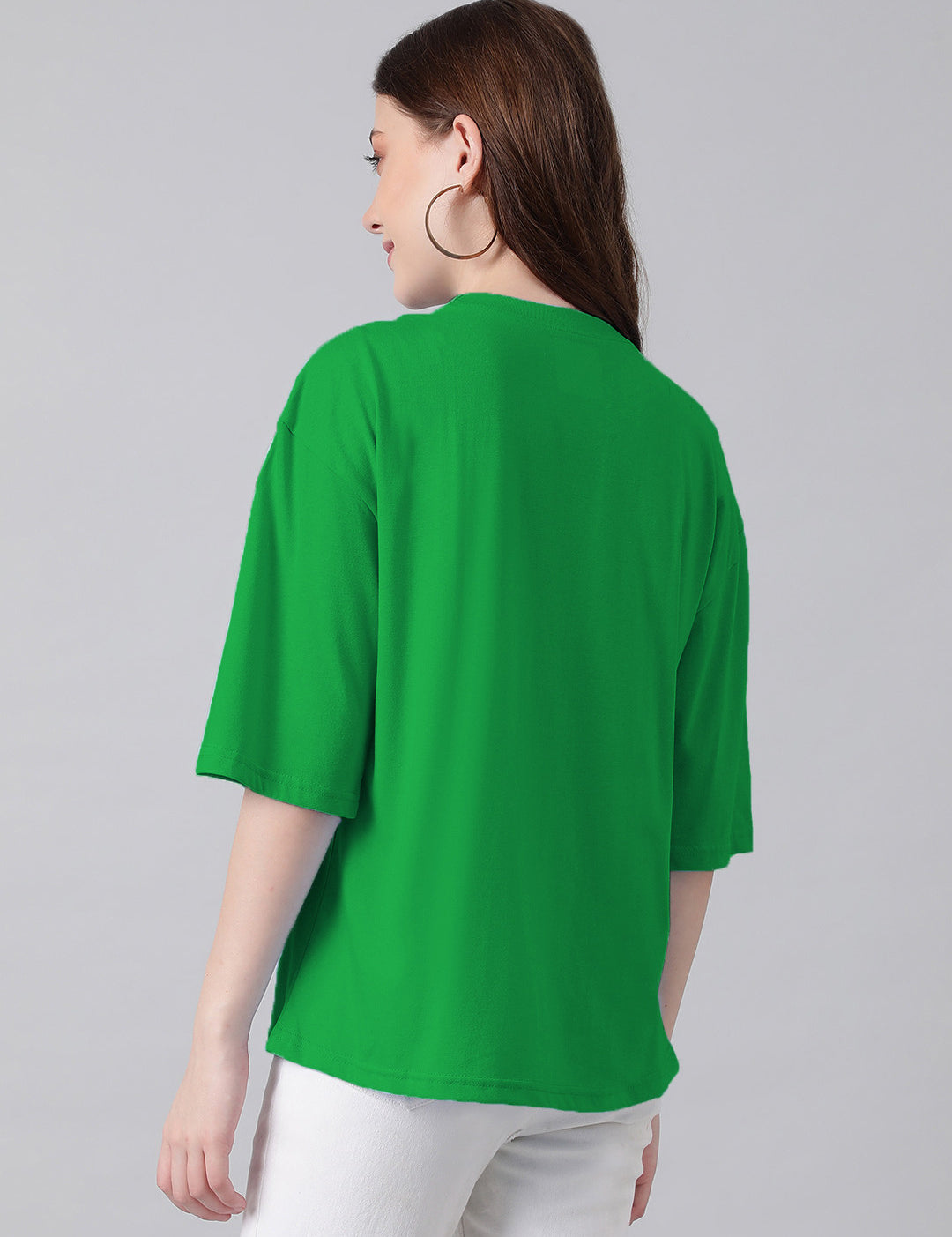 KOTTY Typography Women Round Neck Green T-Shirt 