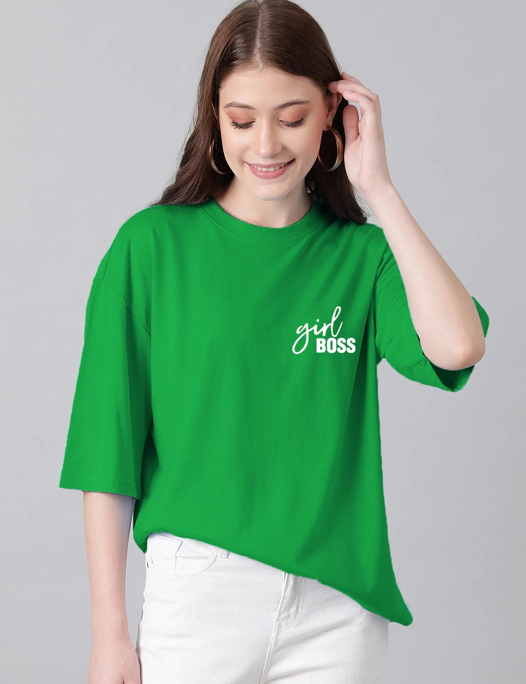 KOTTY Solid Women Round Neck Green T-Shirt 