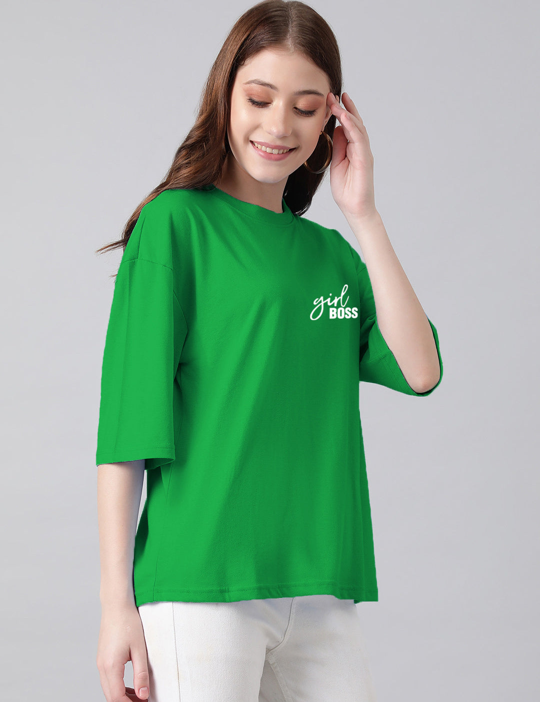 KOTTY Solid Women Round Neck Green T-Shirt 