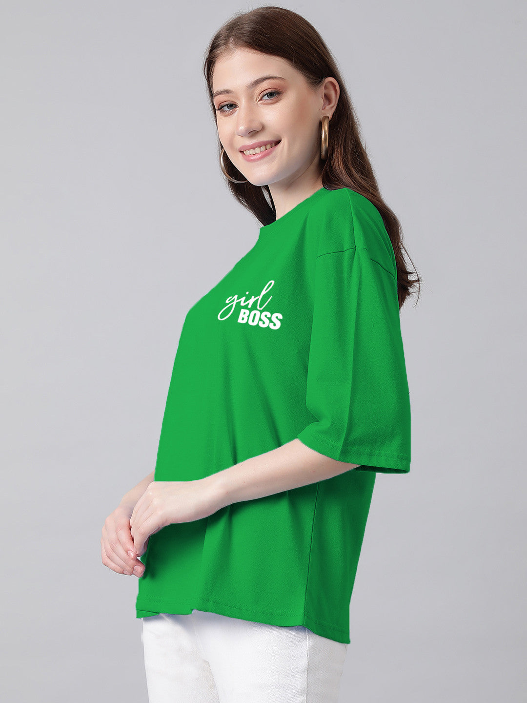 KOTTY Solid Women Round Neck Green T-Shirt 