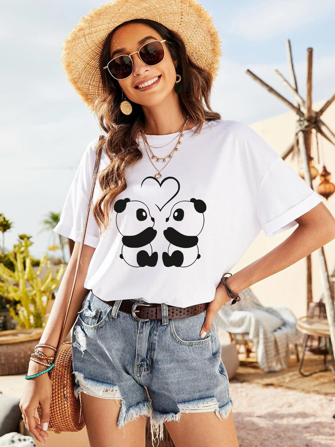 KOTTY Printed Women Round Neck Green T-Shirt 