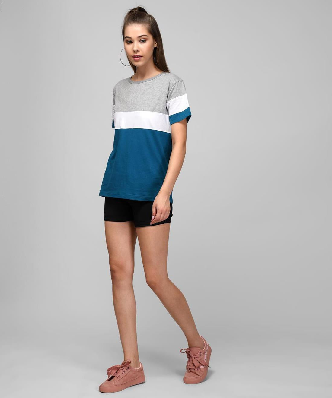 KOTTY Printed Women Round Neck Multicolor T-Shirt 