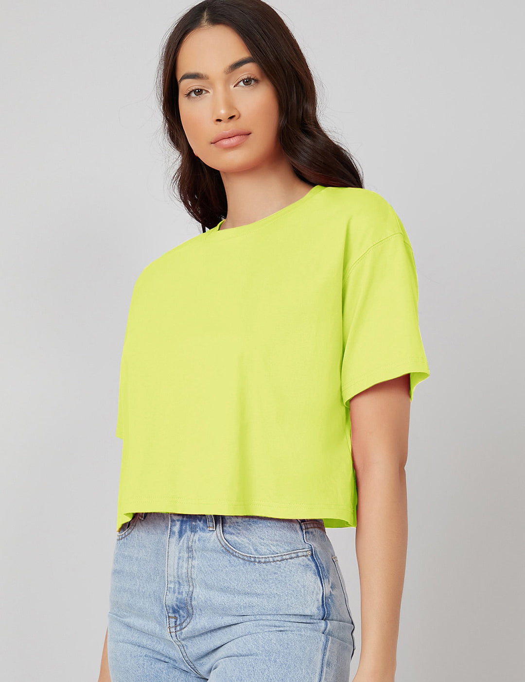 KOTTY Solid Women Round Neck Yellow T-Shirt 