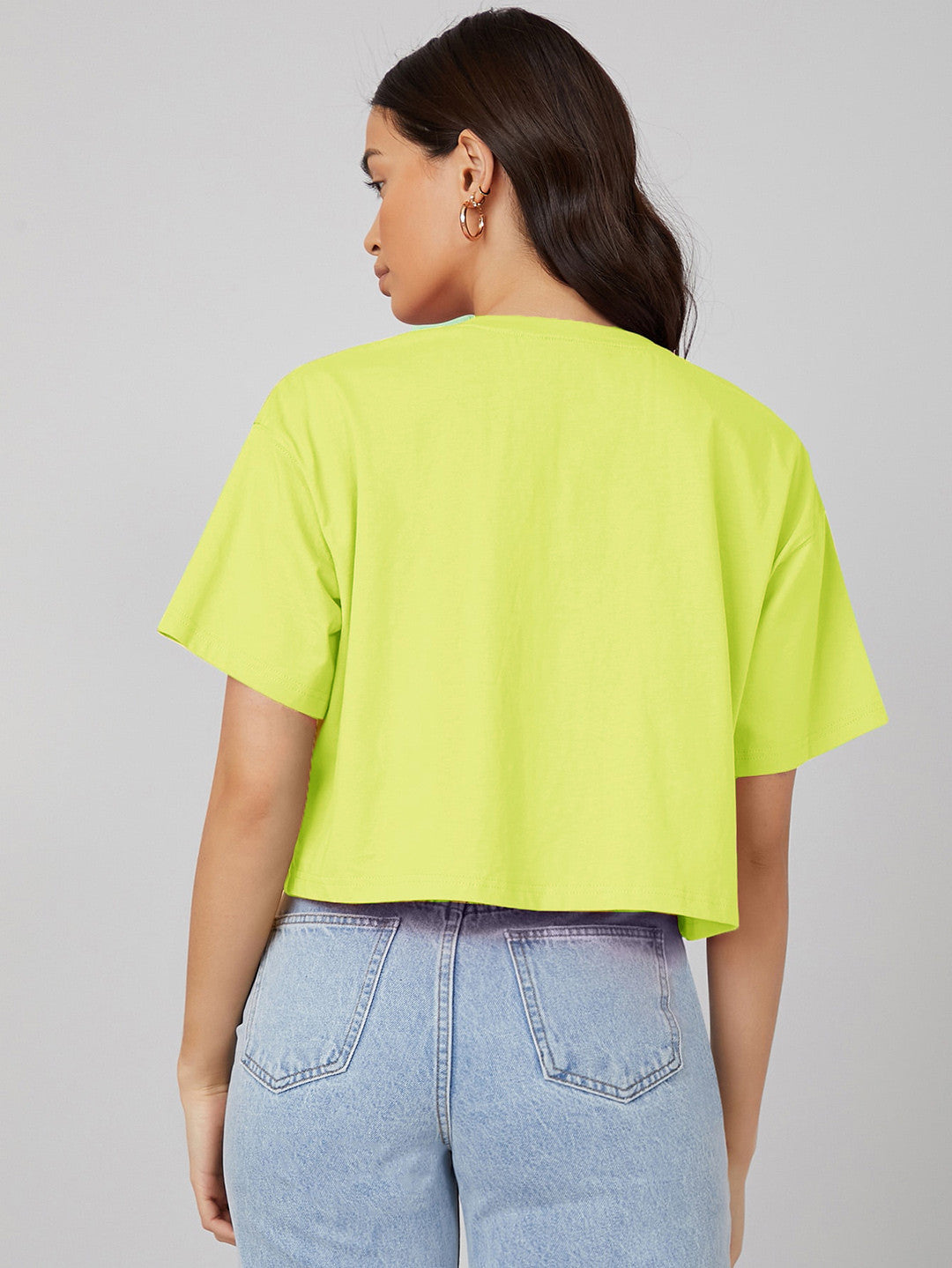 KOTTY Solid Women Round Neck Yellow T-Shirt 