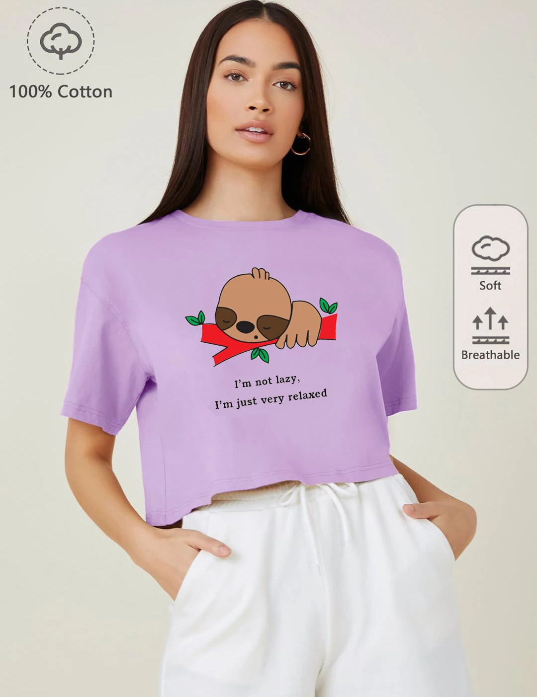 KOTTY Printed, Typography Women Round Neck Purple T-Shirt 