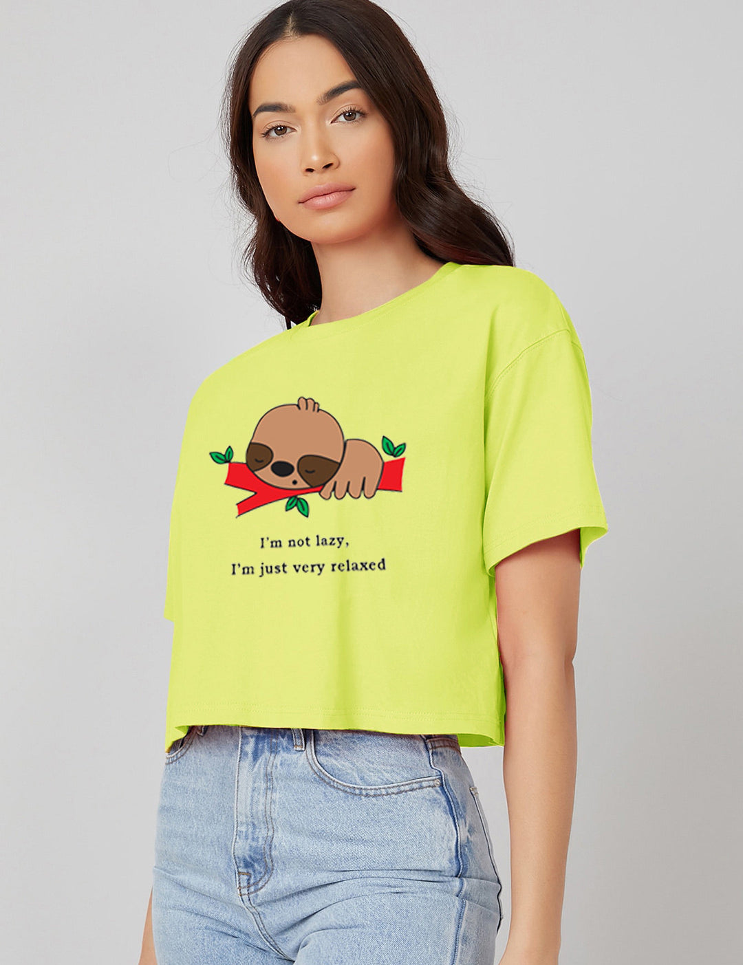 KOTTY Printed, Typography Women Round Neck Yellow T-Shirt 