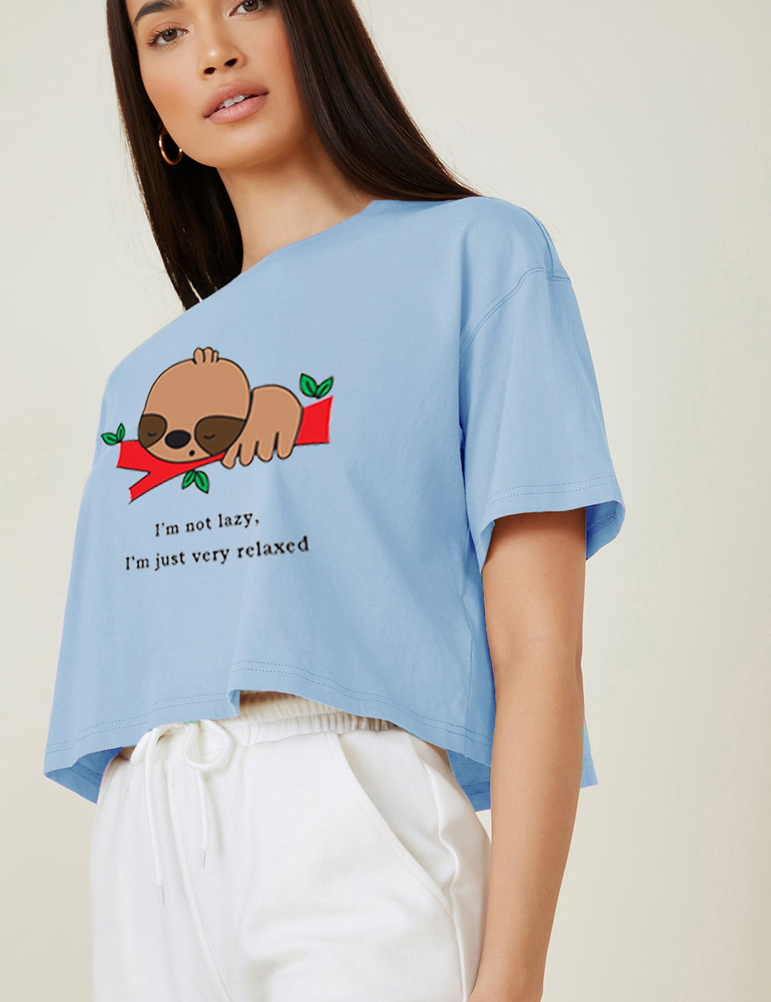 KOTTY Printed, Typography Women Round Neck Blue T-Shirt 