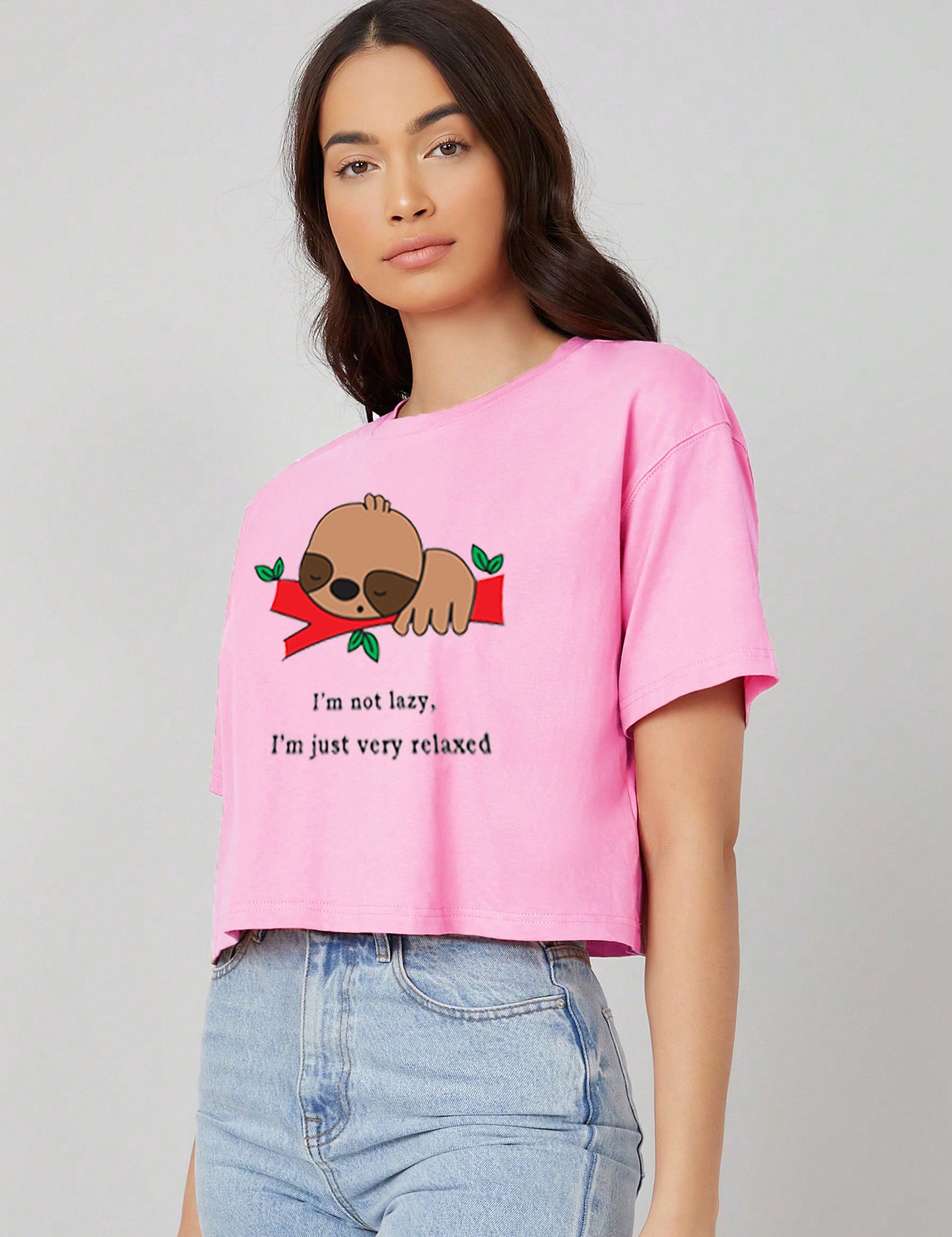 KOTTY Printed, Typography Women Round Neck Pink T-Shirt 