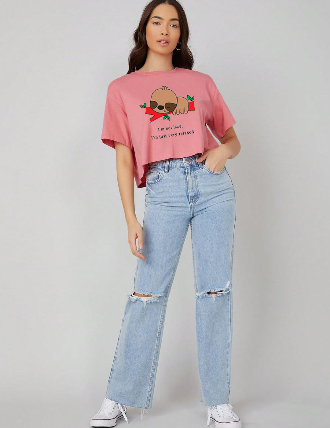 KOTTY Printed, Typography Women Round Neck Pink T-Shirt 