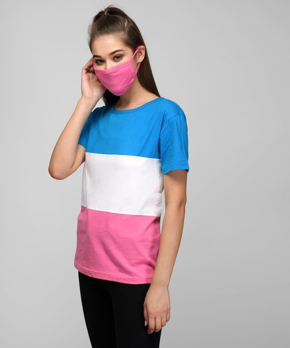 KOTTY Printed Women Round Neck Multicolor T-Shirt 