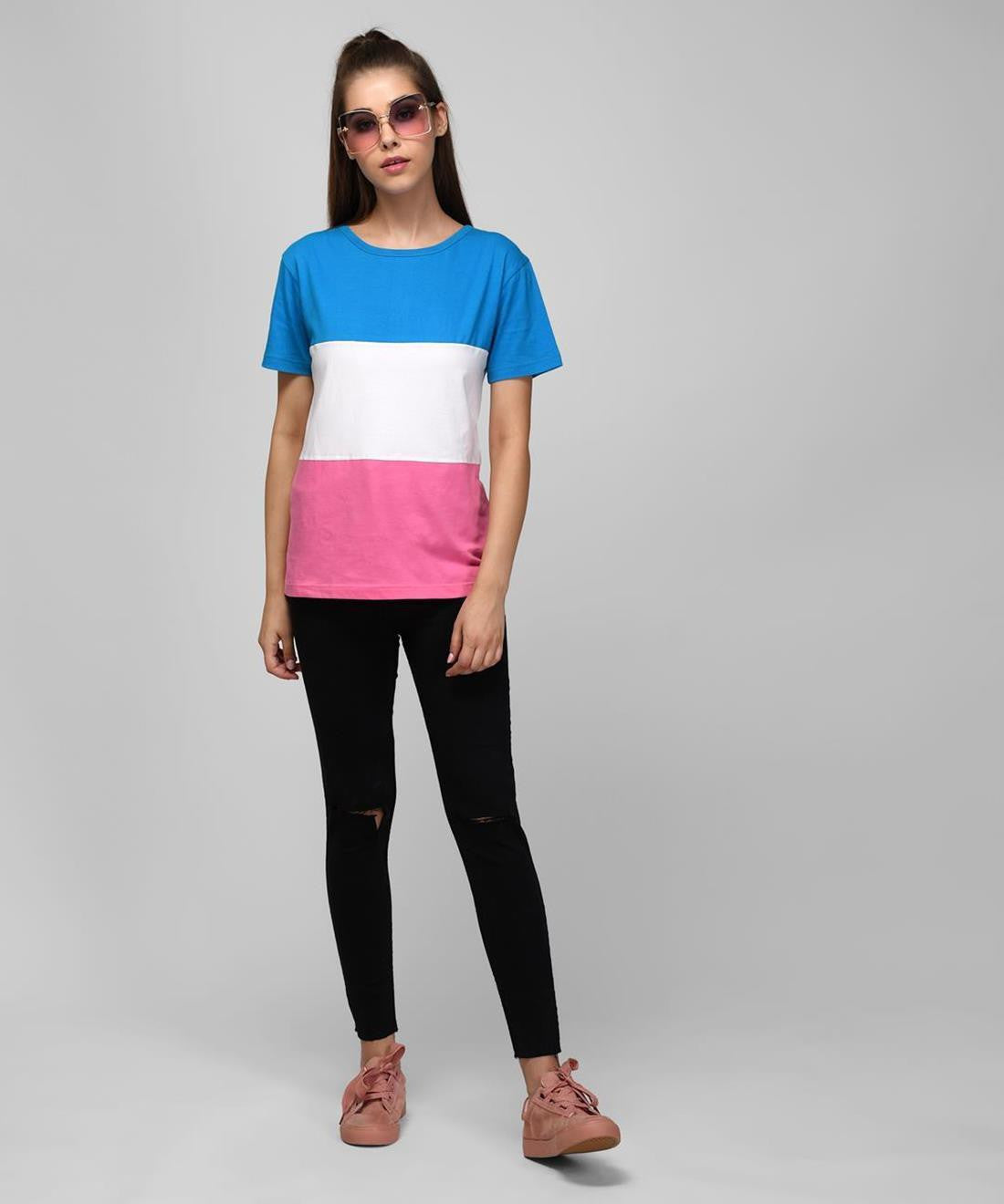 KOTTY Printed Women Round Neck Multicolor T-Shirt 