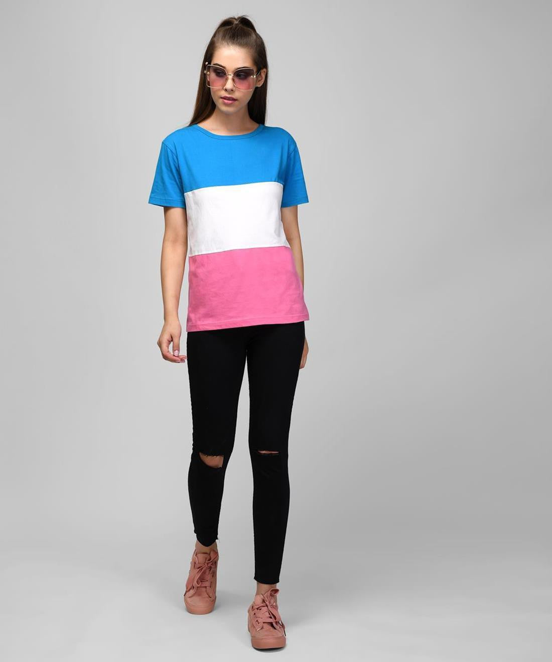 KOTTY Printed Women Round Neck Multicolor T-Shirt 