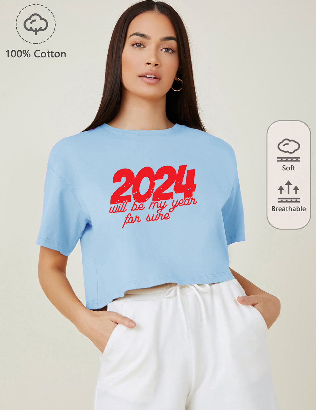 KOTTY Printed, Typography Women Round Neck Blue T-Shirt 