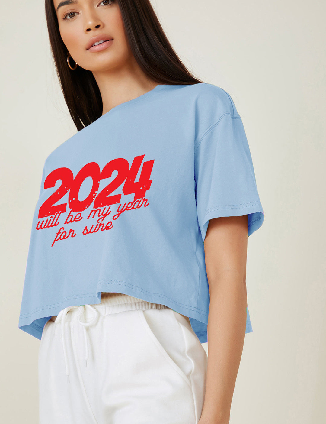KOTTY Printed, Typography Women Round Neck Blue T-Shirt 