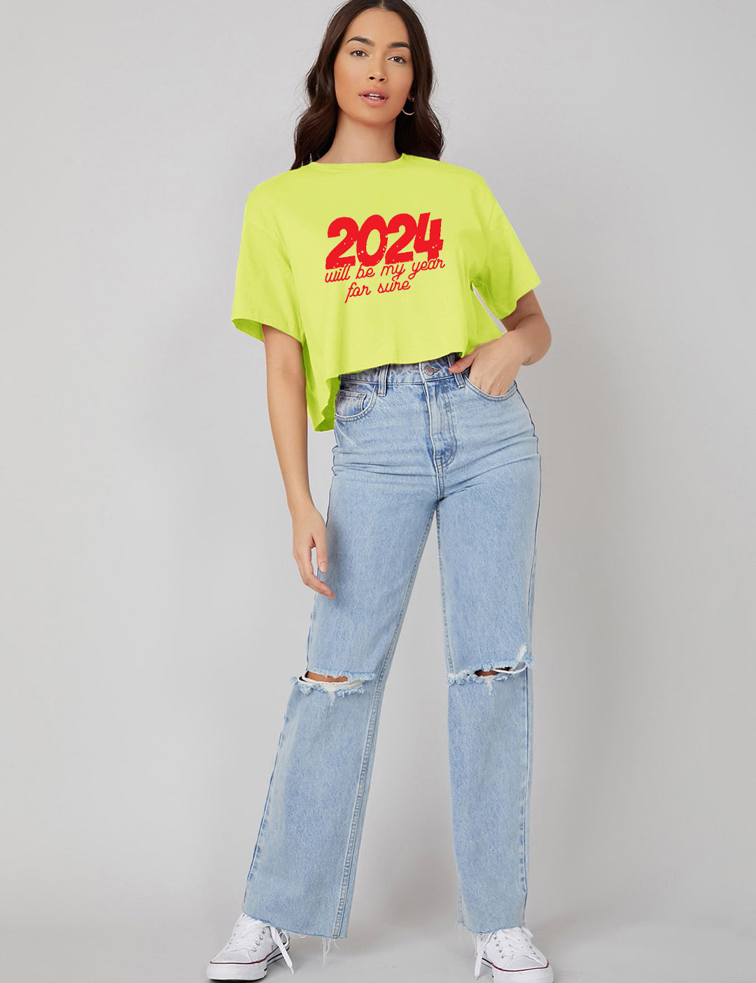 KOTTY Printed, Typography Women Round Neck Yellow T-Shirt 