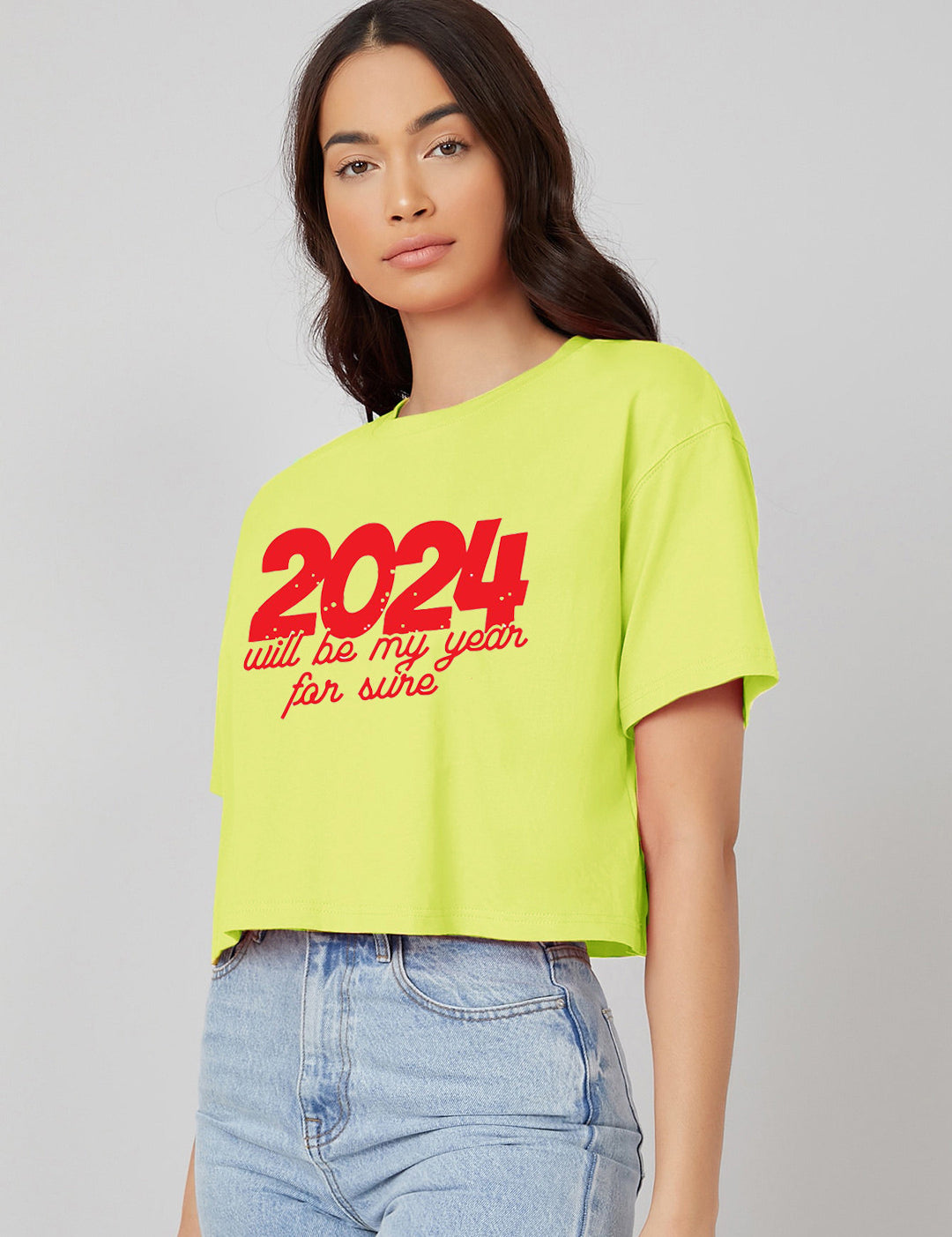 KOTTY Printed, Typography Women Round Neck Yellow T-Shirt 