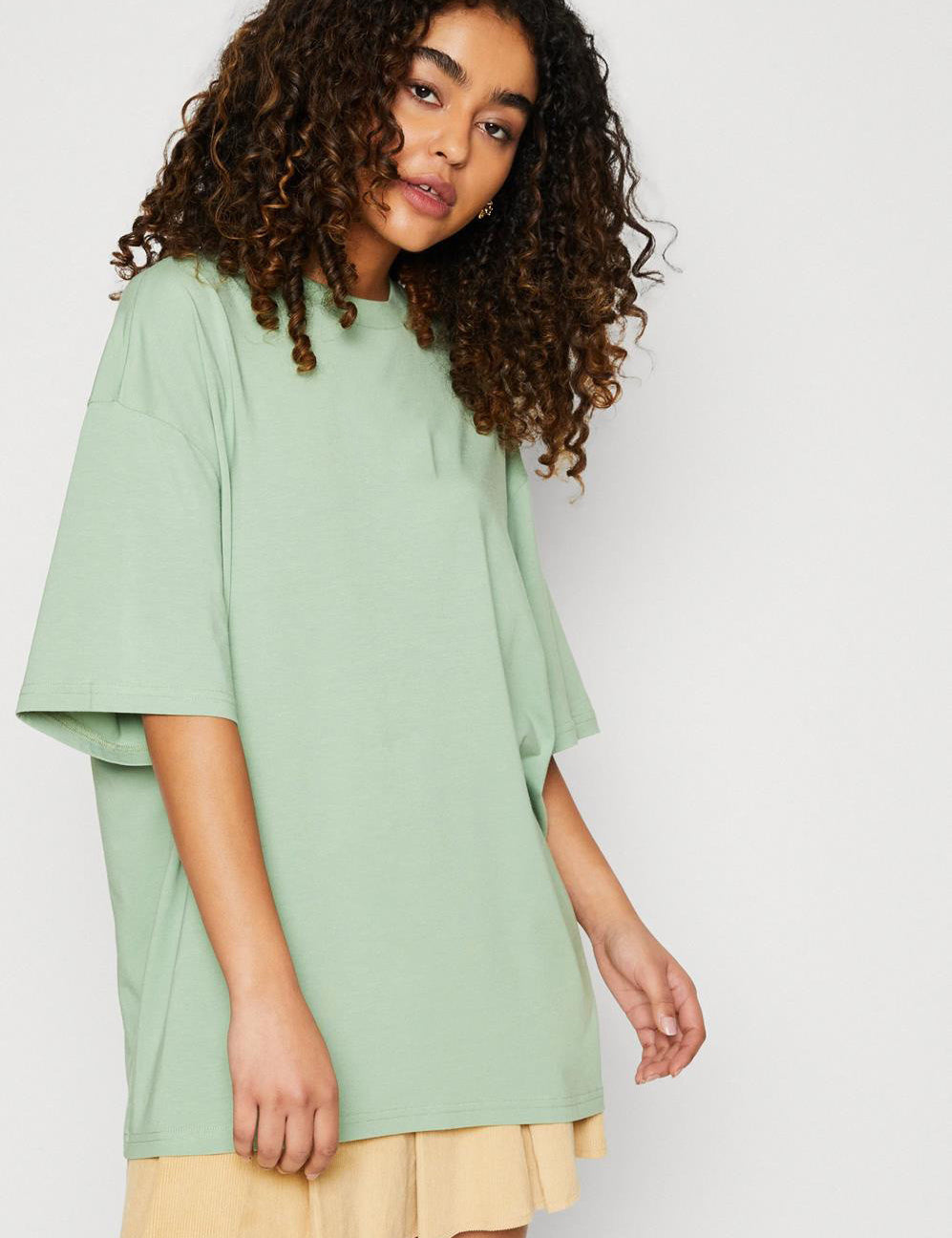 KOTTY Solid Women Round Neck Green T-Shirt 
