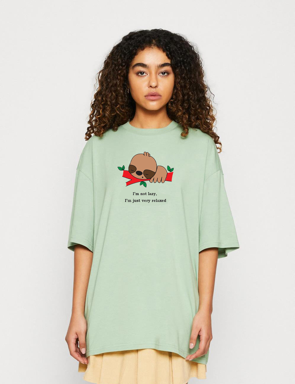 KOTTY Women's Printed Cotton Blend Oversized T-Shirts